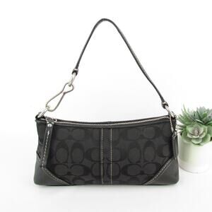 Coach Vintage Y2K Black Signature Baguette Bag